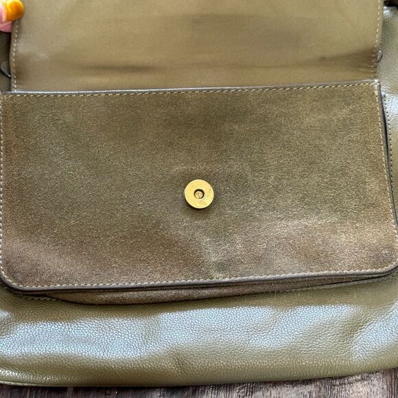 Fossil McKinley olive green leather/suede crossbody - Picture 2 of 14